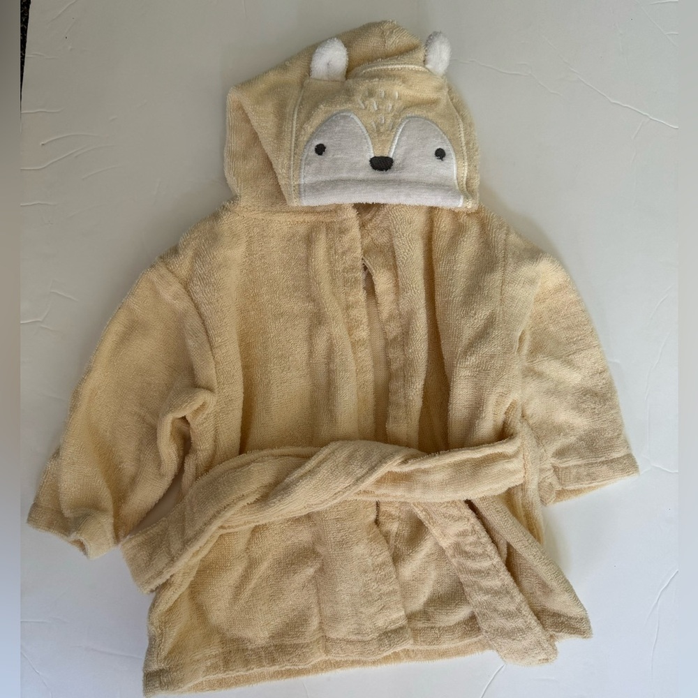 Rene Rofe Hooded Terry Fox Bath Rob 0-6 Months